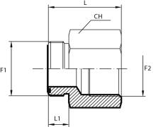 Adaptor male ORFS - fixed female BSPP