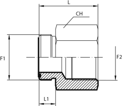 Adaptor male ORFS - fixed female BSPP