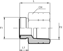 Adaptor male ORFS - fixed female NPT