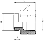 Adaptor male ORFS - fixed female NPT