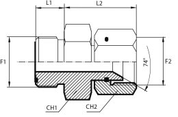 Adaptor male ORFS - female JIC