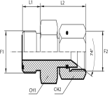 Adaptor male ORFS - female JIC