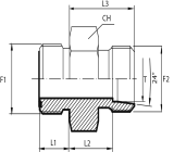 Adaptor male ORFS - male DIN