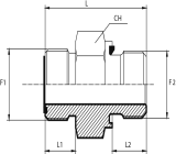 Adaptor male ORFS - male BSPP form E