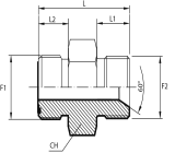 Adaptor male ORFS - male BSPP with 60° cone