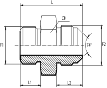 Adaptor male ORFS - male JIC