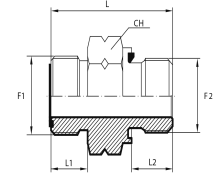 Adaptor male ORFS - metric male form E