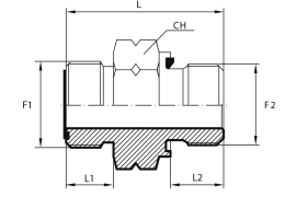 Adaptor male ORFS - metric male form E