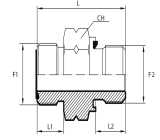 Adaptor male ORFS - metric male form E