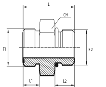 Adaptor male ORFS - metric male