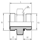 Adaptor male ORFS - metric male