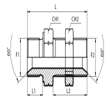 Metric straight bulkhead adaptor