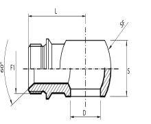 Banjo BSPP - male BSPP with guide