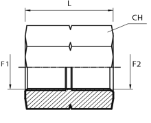 Adaptor metric fixed female - metric fixed female