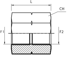 Adaptor metric fixed female - metric fixed female