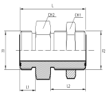 Straight bulkhead adaptor male ORFS - female NPT