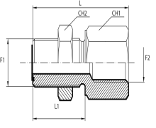 Straight bulkhead adaptor male ORFS - female BSPP