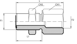 Straight bulkhead adaptor male ORFS - female BSPP