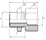 Straight bulkhead adaptor male ORFS - female BSPP
