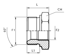 Reducing plug male BSPP - fixed female BSPP