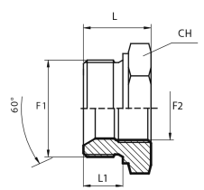 Reducing plug male BSPP - fixed female BSPP
