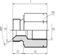 Reducing Adaptor metric male - metric fixed female