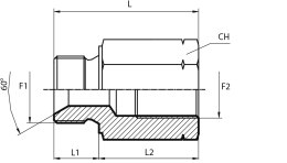 Reducing Adaptor metric male - metric fixed female