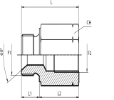 Reducing Adaptor metric male - metric fixed female