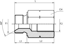 Reducing Adaptor metric male - fixed metric female