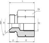 Reducing Adaptor metric male - fixed metric female