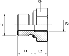 Male-female stud adapter packing ring