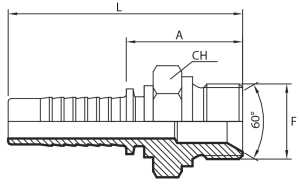 BSPP male parallel 60° cone seat