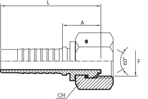BSPP O-ring straight Female 60° cone (thrust-wire nut)