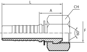BSPP straight Female 60° cone (slip-on nut)