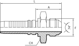 JIC Male 74° cone - INTERLOCK