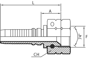 JIC straight Female 74° cone (thrust-wire nut) - INTERLOCK