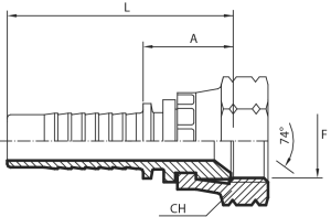 JIC straight Female 74° cone