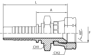“KOMATSU” straight metric Female 60° cone