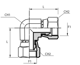 90° swivel female Adaptor BSPP