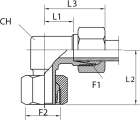 Angular rotary fitting