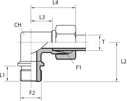 Stud elbow form B DIN 3852