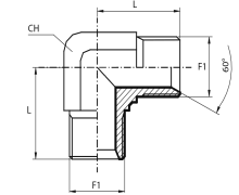 90° Adaptor BSPP male - BSPP male