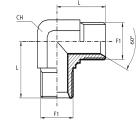 90° Adaptor BSPP male - BSPP male