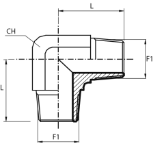 90° Adaptor male BSPT - male BSPT
