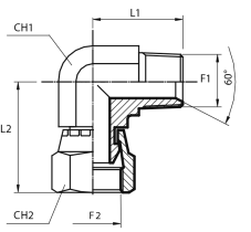 0° Adaptor male BSPT - swivel female BSPP