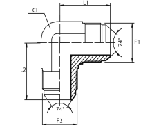 90° Adaptor male JIC - male JIC
