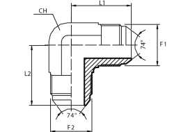 90° Adaptor male JIC - male JIC
