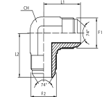 90° Adaptor male JIC - male JIC