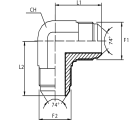 90° Adaptor male JIC - male JIC