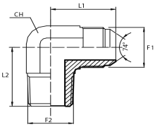 90° Adaptor male JIC - male BSPT